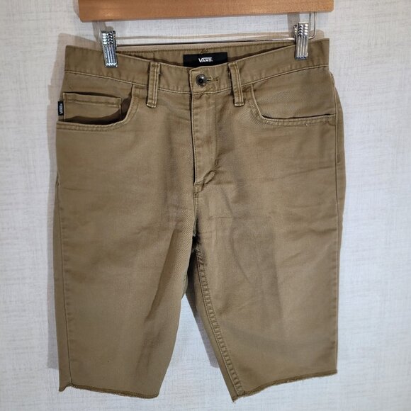 Vans Other - Vans Cut Off Shorts Mens 29 30x11 Khaki Flat Front Chino Skater Punk